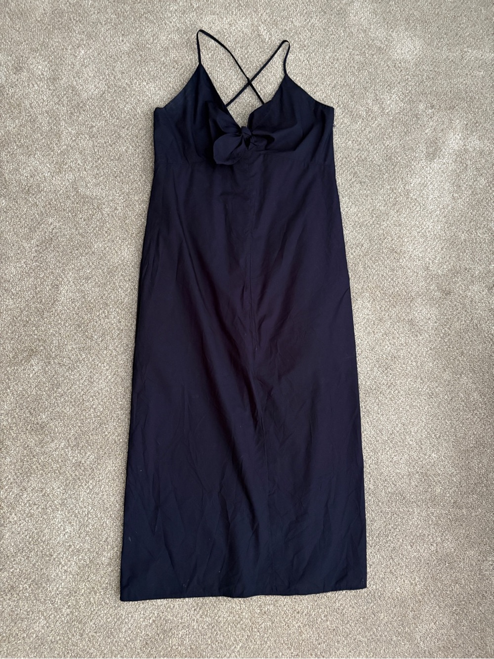 Banana Republic Black Midi Slip Dress with Front Tie
